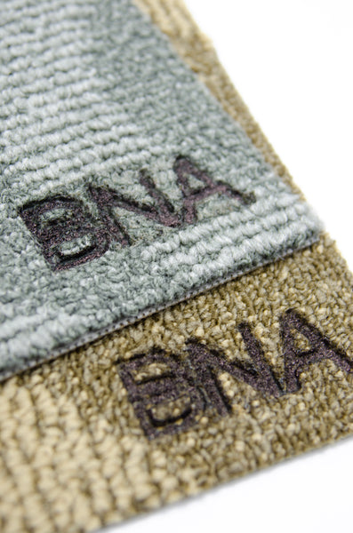 Detail of Brand on Multiple BNA Carpet Doormats