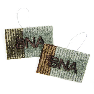Christmas Tree Ornament made from authentic, brand-new BNA Carpet 