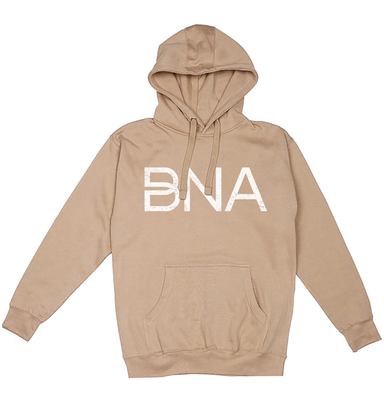 Flat view of Tan BNA Logo Hoodie